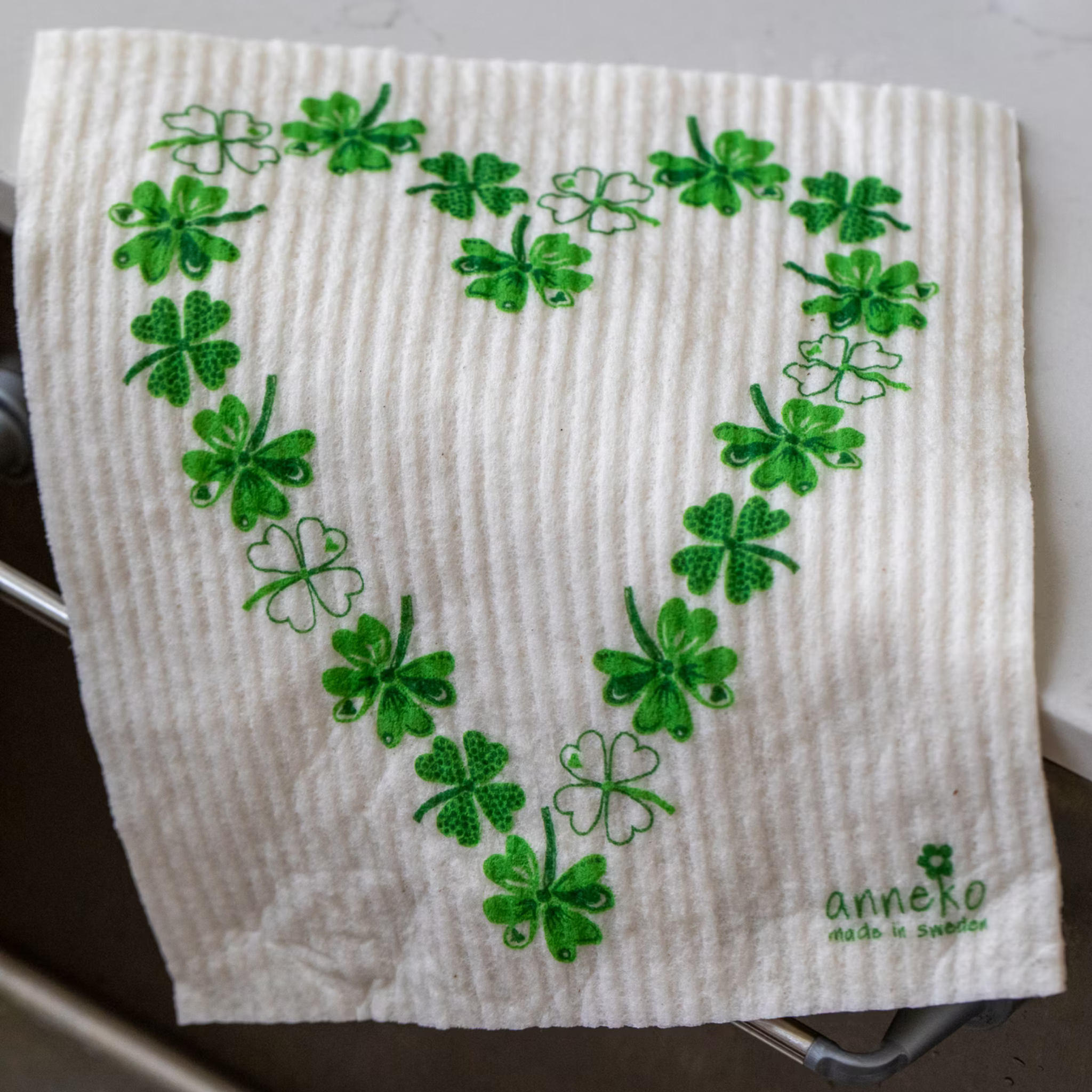 amazing swedish dishcloth four leaf clover wet