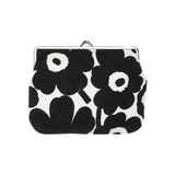 Puolikas Kukkaro Mini Unikko Large Coin Purse - Black / White