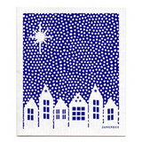 amazing swedish dishcloth snow village blue