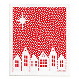 amazing swedish dishcloth red snow village 