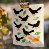 Amazing Swedish Dishcloth - Black Birds