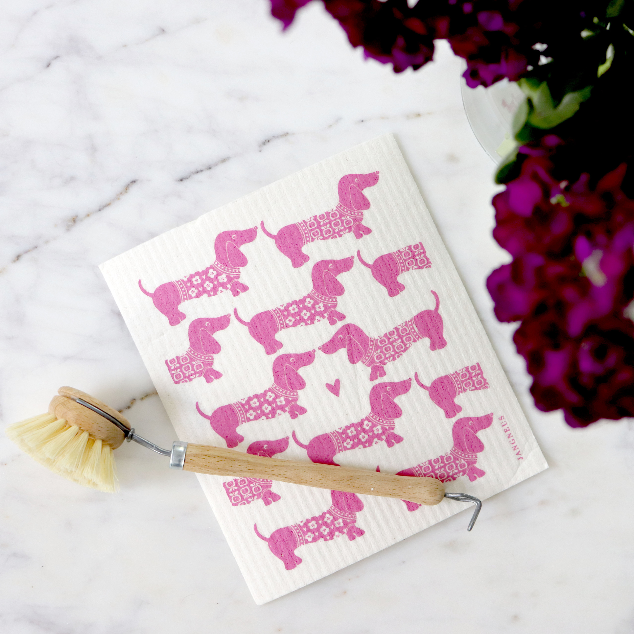 swedish dishcloth pink dax