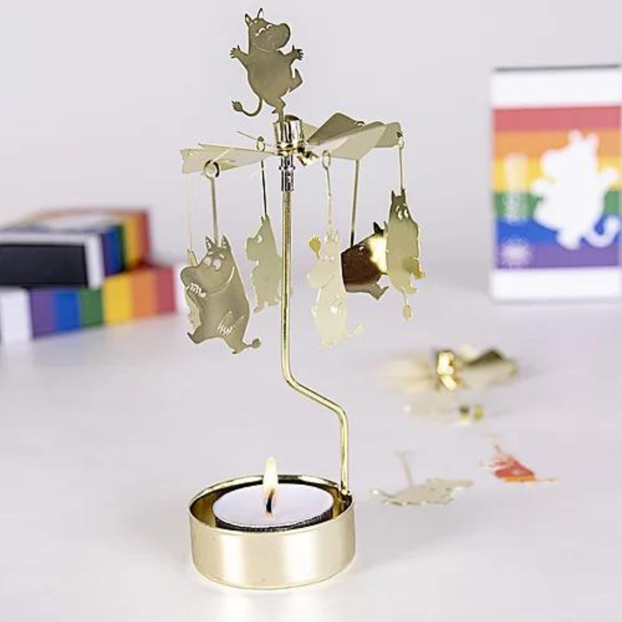 rotary candle holder moomin gold