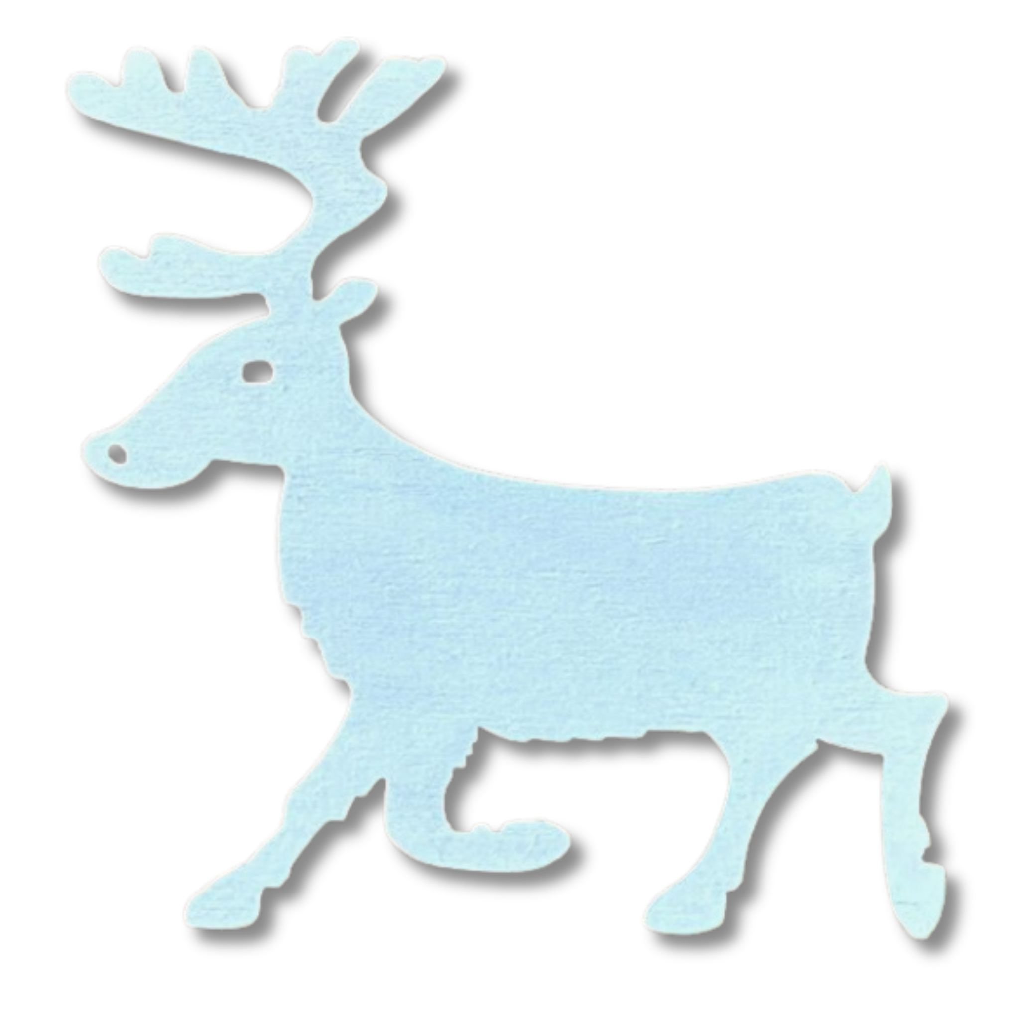 wood reindeer magnet white made in sweden