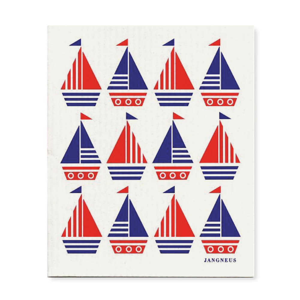 amazing swedish dishcloth red sailboats by jangneus