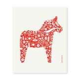 amazing swedish dishcloth red dala horse