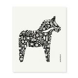 Dala Horse - Black - The Amazing Swedish Dish Cloth