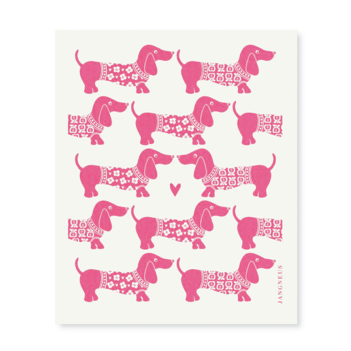 amazing swedish dishcloth pink dachshund