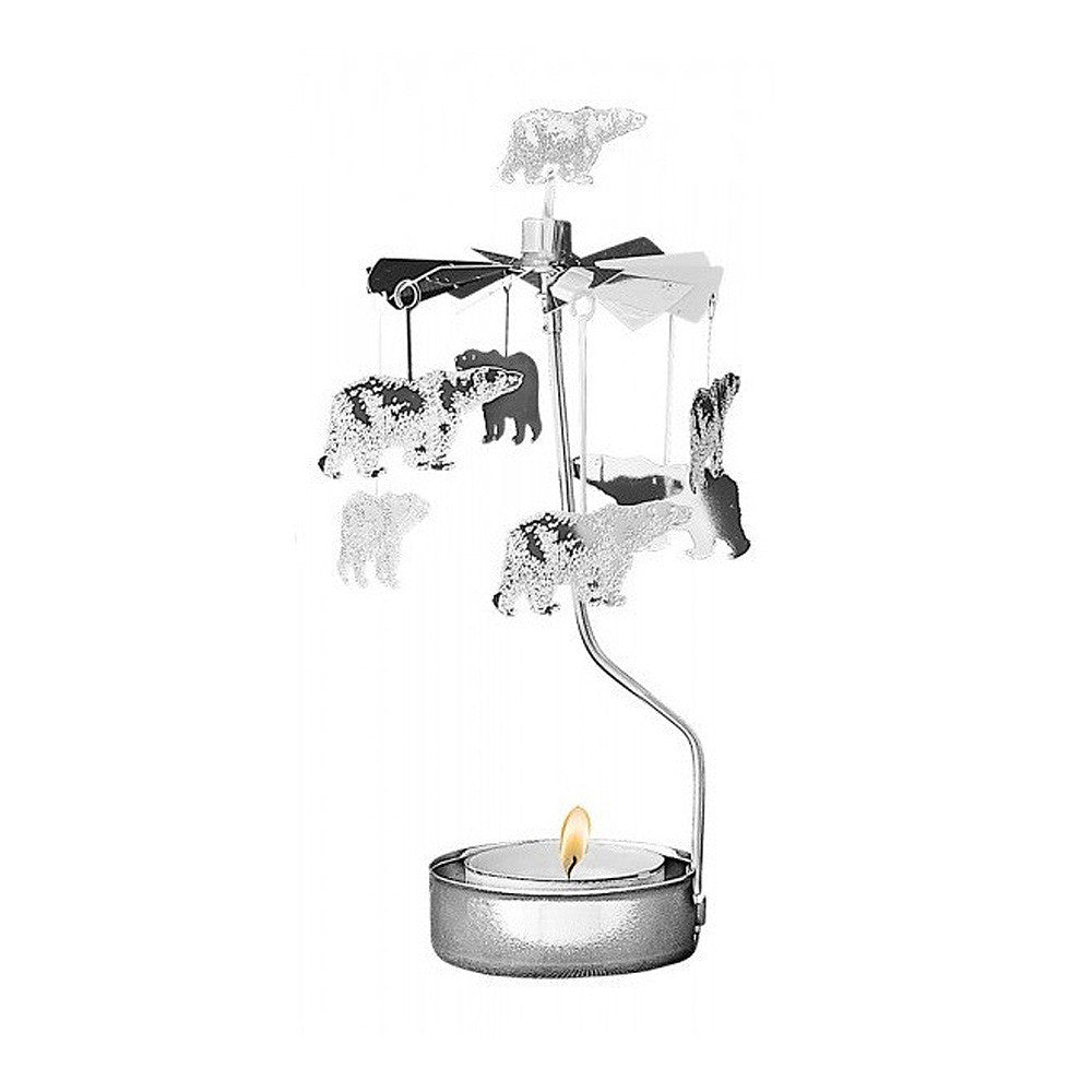 rotating candle holder polar bear by pluto design sweden