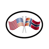America/Norway Flags Vinyl Car Decal