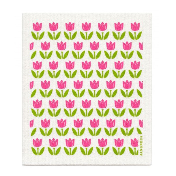 amazing swedish dishcloth small pink tulips