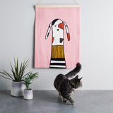 Wool Poster - Dog in a Pink Room
