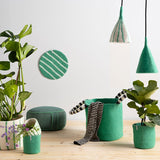 Wool Basket with Handles - Green