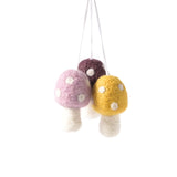 Little Hangings Mushroom 3 Pack - Maroon, Pink, Yellow
