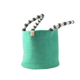 Wool Basket with Handles - Green