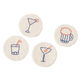 Wool Felted Cocktail Coasters 4-Pack