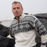 Norwool Knitted Norwegian Unisex Wool Sweater 1/4 Zip - Setesdals