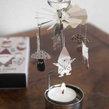 Rotating Candle Holder - Fox & Santa