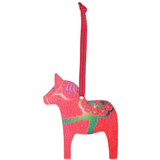 Wooden Dala Horse Ornament - Red