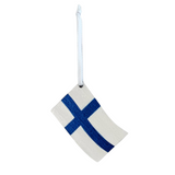 Finnish Flag Wooden Ornament
