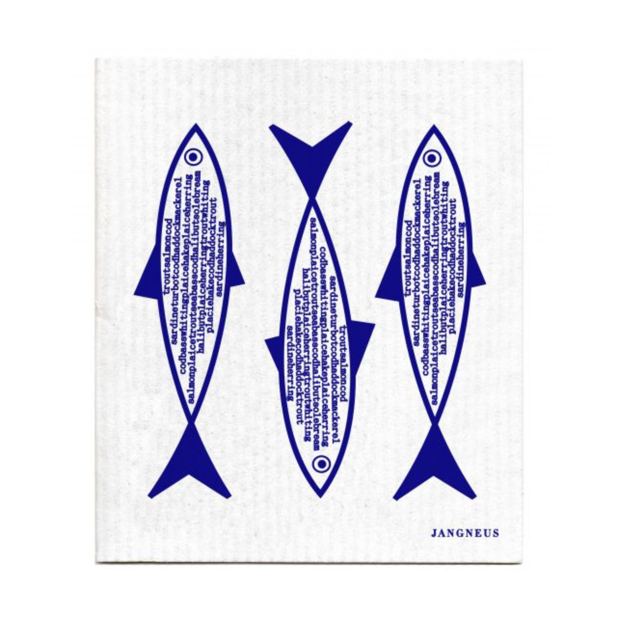 amazing swedish dishcloth three fish blue