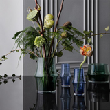 Holmegaard Arc Blown Glass Flowerpot / Vase - Dark Green