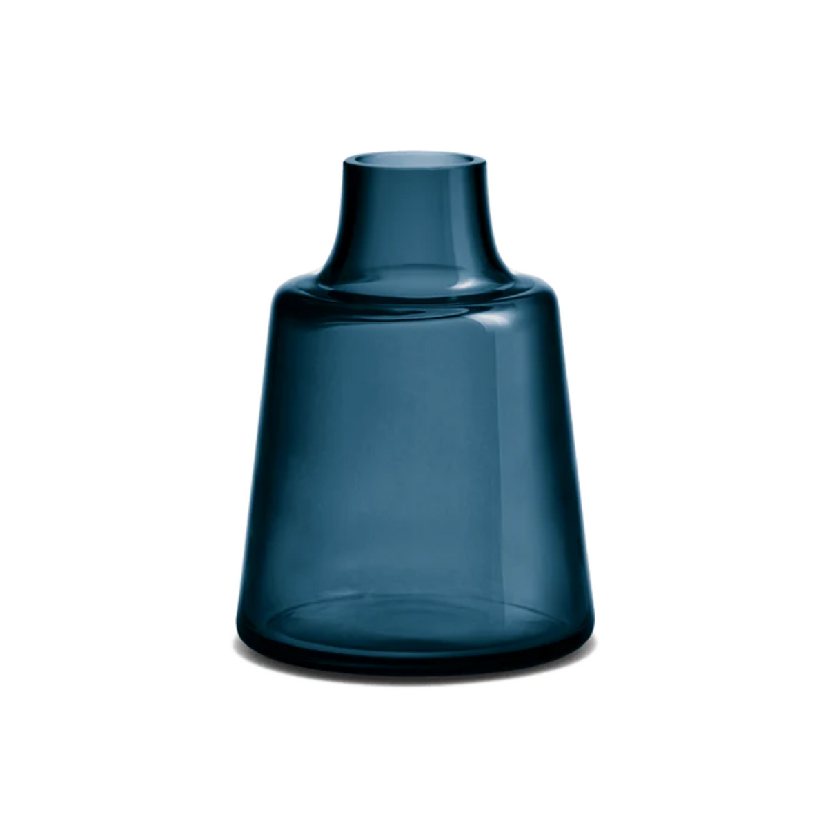 Holmegaard Flora Mouth-Blown Glass Vase - Dark Blue 9.4