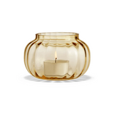 Holmegaard Primula Round Glass Tealight Holder - Amber 2.4"
