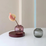 Holmegaard Primula Small Round Blown Glass Vase - Plum 4.9"