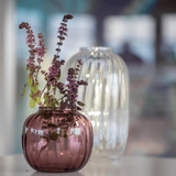 Holmegaard Primula Small Round Blown Glass Vase - Plum 4.9"
