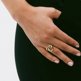 Infinity Knot Ring L Gold