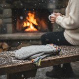 Kangos Knitted Mittens - Light Grey