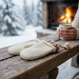 Kangos Knitted Mitten - White