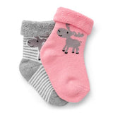 Norwegian Baby's Socks 2 Pack - Pink/Grey