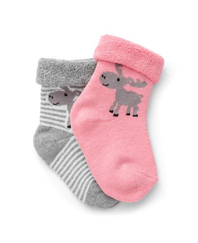 Norwegian Baby's Socks 2 Pack - Pink/Grey