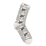 Norwegian Socks - Large - Gray/White Moose Pattern
