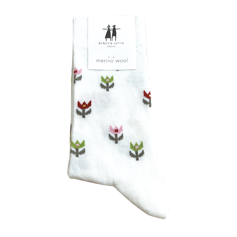 Tulip White - Bengt and Lotta - Swedish Socks