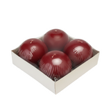 Ball Candle 4 Pack - Burgundy