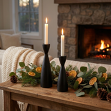 Wood Candle Holder - Black