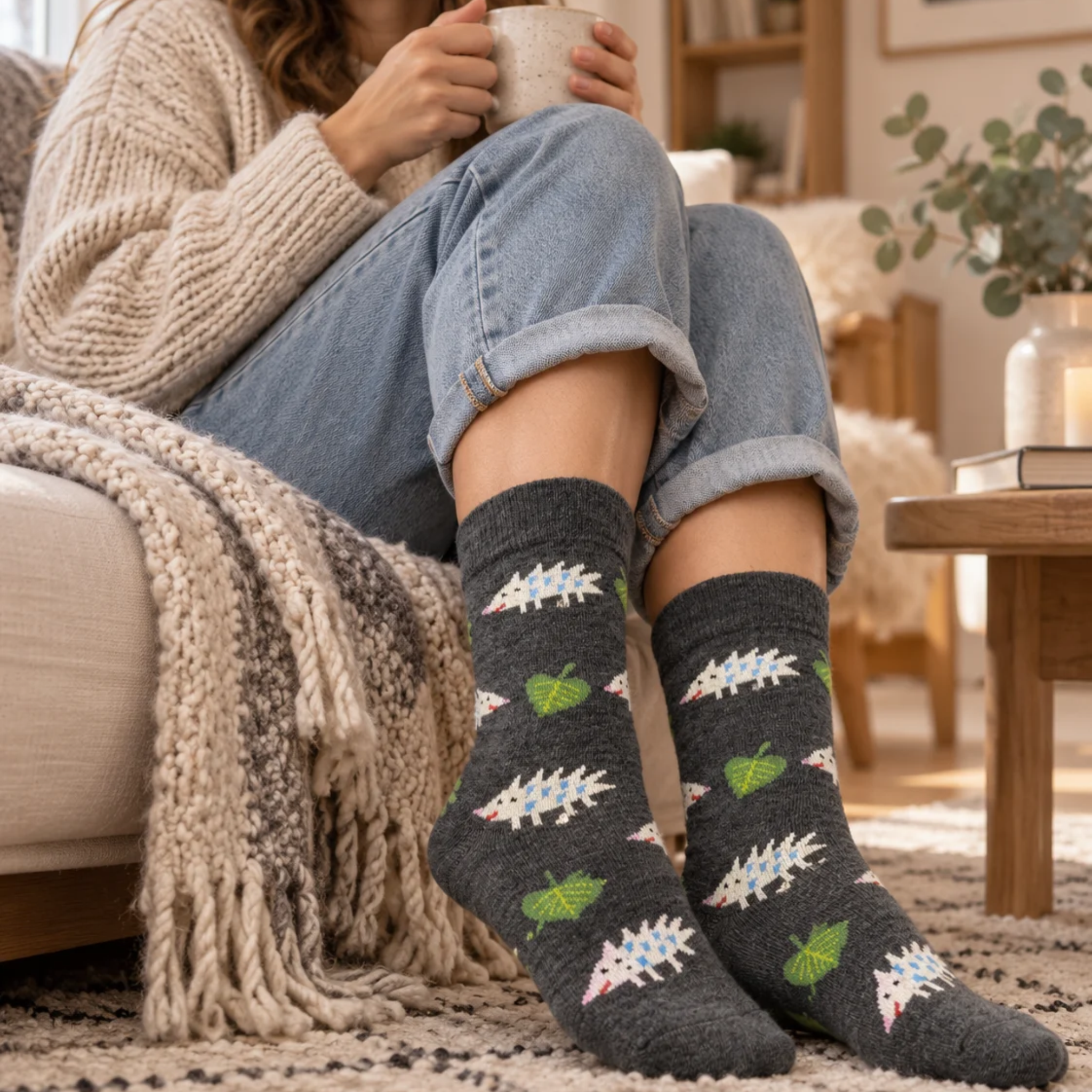 Bengt & Lotta Merino Wool Socks - Hedgehog