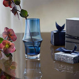 Holmegaard Arc 5.9" Mouth-Blown Glass Vase - Dark Blue