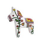 Handmade Swedish Dala Horse - Neon Floral