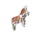 Handmade Swedish Dala Horse - Neon Floral