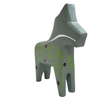 Handmade Swedish Dala Horse - Grey Floral