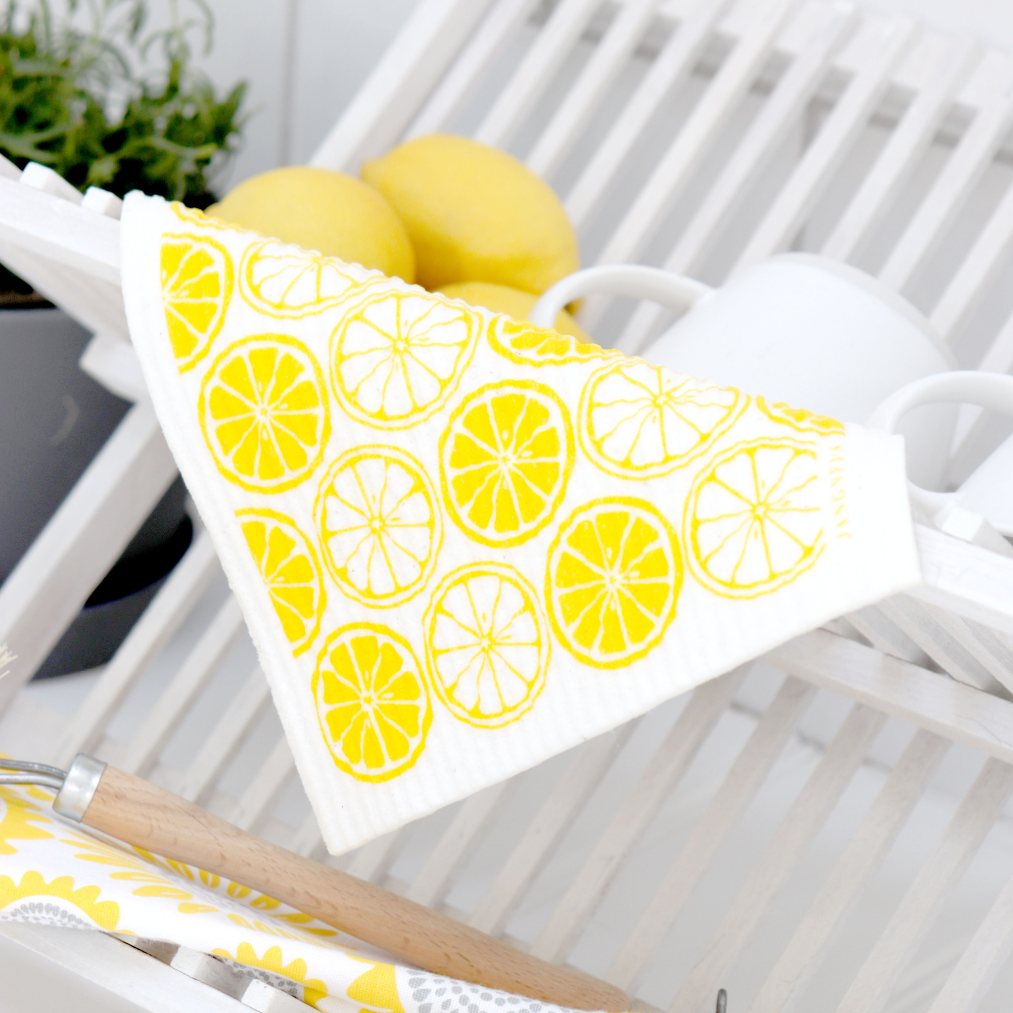 swedish dishcloth yellow citrus kitchen