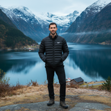 Hoodless Ultra Light Down Jacket - Black