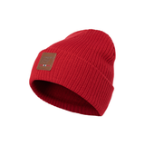 Leather Logo Beanie - Red