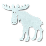 Moose Wooden Magnet - White