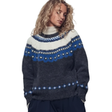 Nordic Knit Pattern Crewneck Sweater - Charcoal