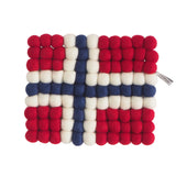 Felted Norwegian Flag Trivet